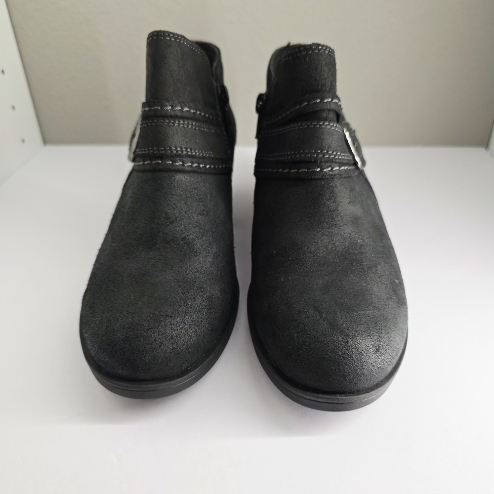Clarks Collection Charleton Bay Leather Bootie - Black Suede - Size 6.5M - Picture 3 of 13